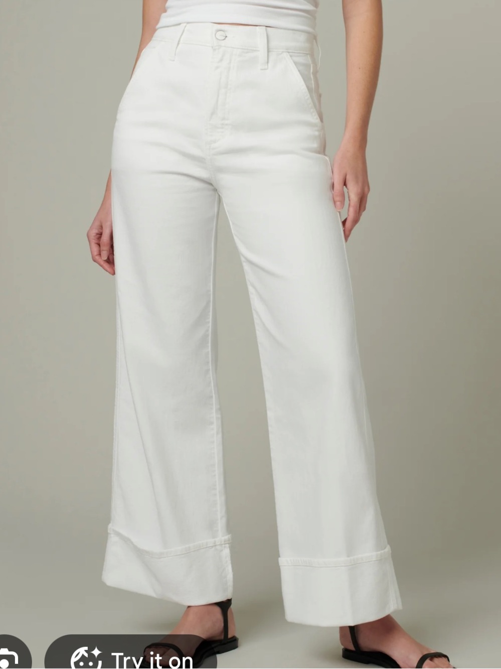 Joe's Jeans Wide-Leg Jeans in Cream